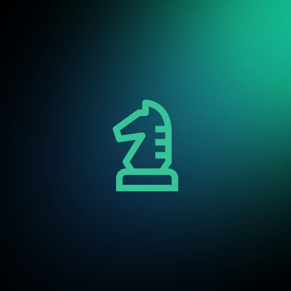 Dark gradient background with a icon represented Strategic planning