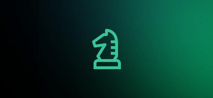 Green gradient background with a icon represented Strategic planning